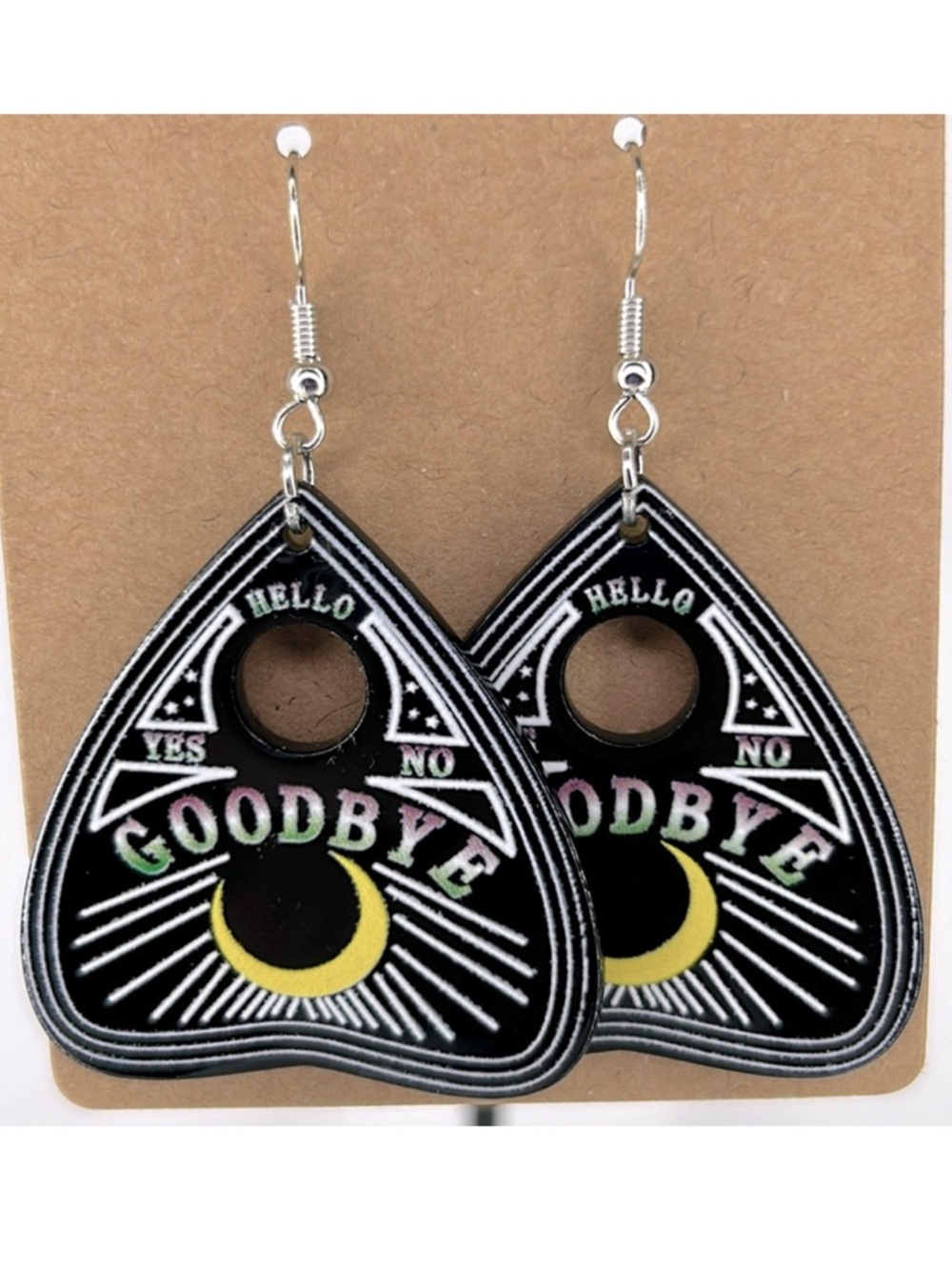 Ouija Board Planchette Acrylic Earrings Fashion Jewelry